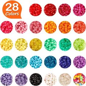 img 3 attached to Создайте яркие браслеты с многокрасочным набором из 4,600 разноцветных пони бисера от INSCRAFT.