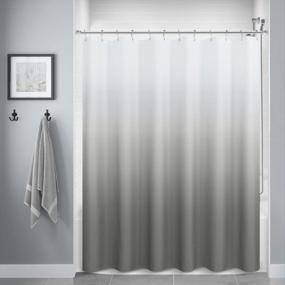 img 4 attached to Grey Shower Curtains For Bathroom, Polyester Ombre Shower Curtains For Bathroom, Waterproof Shower Curtain Liner With 12 Hooks,Machine Washable（72 X 72 Inch,Grey）
