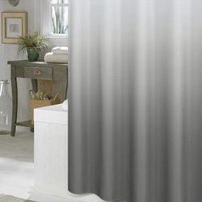 img 2 attached to Grey Shower Curtains For Bathroom, Polyester Ombre Shower Curtains For Bathroom, Waterproof Shower Curtain Liner With 12 Hooks,Machine Washable（72 X 72 Inch,Grey）
