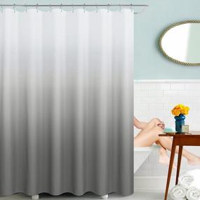 img 3 attached to Grey Shower Curtains For Bathroom, Polyester Ombre Shower Curtains For Bathroom, Waterproof Shower Curtain Liner With 12 Hooks,Machine Washable（72 X 72 Inch,Grey）