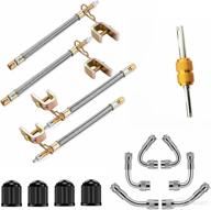 aracey set of 2 braided valve stem extenders (7inch & 12 inch) with 6 brass tire valve stem extensions (45°, 90°, 135°); compatible with most cars and trucks логотип