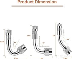 img 1 attached to Aracey Set of 2 Braided Valve Stem Extenders (7Inch & 12 Inch) with 6 Brass Tire Valve Stem Extensions (45°, 90°, 135°); Compatible with Most Cars and Trucks