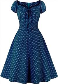 img 3 attached to Sofkiny Women'S 1950S Polka Dot Cocktail Swing Dress Short Sleeves Vintage
