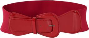 img 4 attached to Vintage Style Wide Elastic Women'S Cinch Belt By MUXXN - Solid Color Stretchy Design