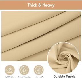 img 1 attached to Waterproof Outdoor Curtains For Patio With Grommet, Light Blocking & Thermal Insulation, Privacy Protection Blackout Drapes For Front Porch, Sliding Doors, Gazebos - Beige (1 Panel, 52 X 95 Inches)