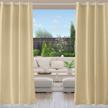 waterproof outdoor curtains for patio with grommet, light blocking & thermal insulation, privacy protection blackout drapes for front porch, sliding doors, gazebos - beige (1 panel, 52 x 95 inches) logo