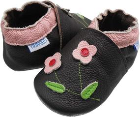 img 2 attached to YIHAKIDS Leather Moccasins Crawling Slippers Boys' Shoes via Slippers