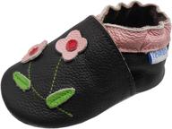 yihakids leather moccasins crawling slippers boys' shoes via slippers logo