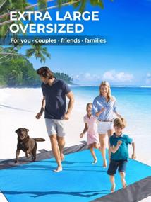 img 3 attached to Enjoy Fun In The Sun With POPCHOSE'S Large Waterproof Sandproof Beach Blanket For 4-7 Adults!