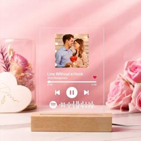 img 2 attached to VEELU Personalized Acrylic Song With Photo - Customized Spotify Music Plaque - Custom Transparent Picture Album Cover Scannable Spotif Code Night Light - Customized Gifts For Lovers