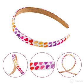 img 2 attached to Vibrant Santoddle Rainbow Headbands for Girls with Glitter – 8 Pack Set