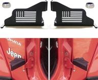 🚗 sukemichi black steel front foot pegs for 1997-2006 jeep tj wrangler - exterior door hinge rest pedals with usa flag design логотип