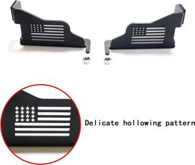 img 3 attached to 🚗 Sukemichi Black Steel Front Foot Pegs for 1997-2006 Jeep TJ Wrangler - Exterior Door Hinge Rest Pedals with USA Flag Design