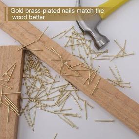img 1 attached to Versatile And Durable 450Pcs Gold Hardware Nails For Multiple Applications - Picture Hanging, Wood, Roofing, And Walls