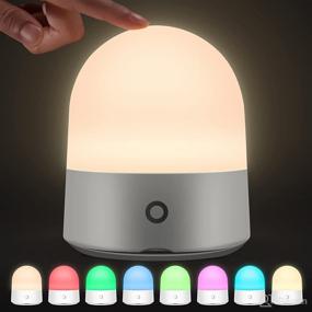 img 3 attached to 🌙 Bapama Baby Night Light: Touch Control, Dimmable Warm Light for Breastfeeding, Portable Handle Small Bedside Lamp for Kids Room Nursery. Rechargeable with 8 Adjustable LED Colors and Memory Function.