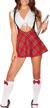 sexy schoolgirl cosplay costume set for roleplay: uniform top, mini skirt, and shrug lingerie for women logo