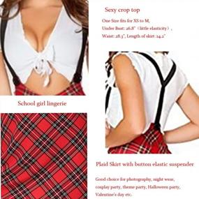 img 1 attached to Sexy Schoolgirl Cosplay Costume Set For Roleplay: Uniform Top, Mini Skirt, And Shrug Lingerie For Women