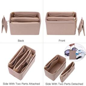 img 3 attached to 👜 Efficient Organizer Insert with Zippers Blocking, Ideal for Women's Handbag Accessories