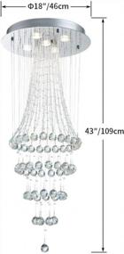 img 2 attached to Spiral Raindrop Style Crystal Chandelier - Saint Mossi 5-Light Modern Lighting Fixture For Flush Mount Ceiling Or Pendant Installation, Measures H43 X D18