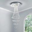 spiral raindrop style crystal chandelier - saint mossi 5-light modern lighting fixture for flush mount ceiling or pendant installation, measures h43 x d18 logo