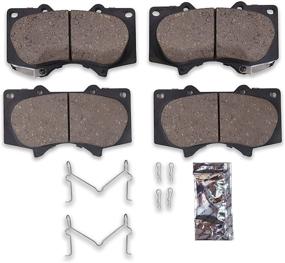 img 1 attached to 🔥 High-Performance Ceramic Brake Pad Kit with Hardware and Grease for 2005 - 2022 Toyota Tacoma (6-Lug Nut Wheels) (Heavy Duty - Front & Rear)