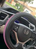 img 1 attached to BDK Diamond Leather Steering Wheel Cover With 9 Rows Crystal Rhinestones And Glitter, Fits Wheels 14.5 - 15 Inch For Women/Girls In Gold review by Brandon Daughenbaugh