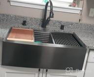 img 1 attached to VASOYO 30 Inch Matte Black Stainless Steel Farmhouse Kitchen Sink: 10 Inch Deep Single Bowl Workstation Sink For Modern Home review by Luke Cotton