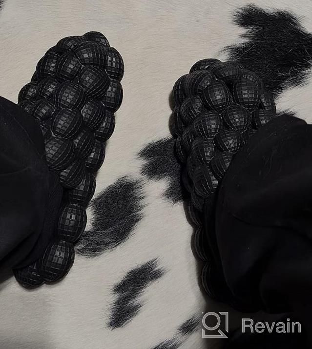 img 1 attached to Experience Ultimate Comfort: BRONAX Bubble Slides With Ultra-Cushioned Lychee Massage Cloud For Women And Men review by Kurt Ferguson