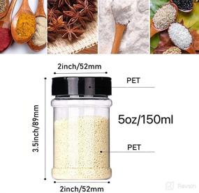 img 3 attached to 🌶️ 20-Pack Abgream Plastic Spice Jars - Clear BPA-Free Containers with Chalkboard Labels and Black Caps for Storing Spices, Herbs, Salt, Pepper - Includes Chalk Marker