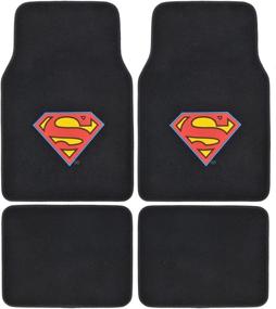 img 4 attached to 🚗 Enhance Your Ride with Warner Brothers DC Comics Classic Superman Auto Carpet Floor Mats – Universal Fit 4PC Set for Car Truck Van SUV