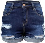 enhance your style with aodrusa's mid-rise ripped denim shorts for women logo