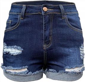 img 4 attached to Enhance Your Style With Aodrusa'S Mid-Rise Ripped Denim Shorts For Women