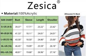img 2 attached to ZESICA Striped Color Block Knitted Sweater - A Casual Loose Fit For Women