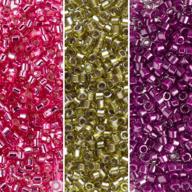 miyuki delica seed beads collection: berry patch palette in size 11/0 - db281, db908, db1341 bundle logo