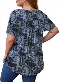 img 2 attached to Floral Henley Tunic Tops: Plus Size Casual Blouses For Women By FOLUNSI