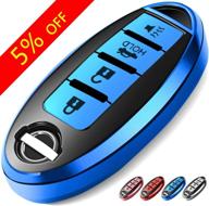 🔑 componall blue key fob case for nissan altima sentra maxima rogue armada pathfinder infiniti – premium soft tpu full cover protection keyless remote key fob cover (4 button only) logo