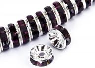 brcbeads 10mm silver plated crystal rondelle spacer beads 100pcs per bag for jewelery making(#204 amethyst) logo
