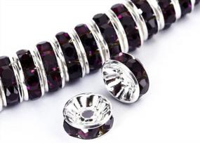 img 4 attached to BRCbeads 10Mm Silver Plated Crystal Rondelle Spacer Beads 100Pcs Per Bag For Jewelery Making(#204 Amethyst)