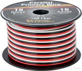 img 1 attached to 🚗 GG Grand General 55307 Parallel Primary 3-Wire 100ft Roll with Spool for Trucks, Automobiles, and More - Black, Red, and White