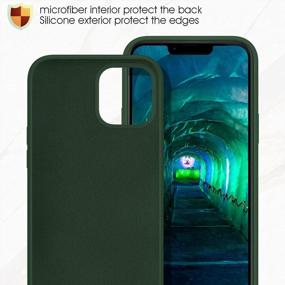 img 3 attached to IPhone 13 Case With Screen Protector - MILPROX Shockproof Silicone Bumper Cover In Pine Green For 6.1" Display And 2 Cameras