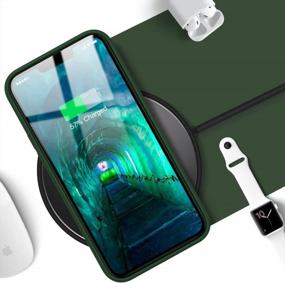 img 1 attached to IPhone 13 Case With Screen Protector - MILPROX Shockproof Silicone Bumper Cover In Pine Green For 6.1" Display And 2 Cameras