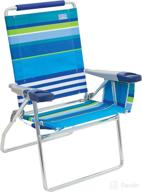 🏖️ relax in comfort: rio beach 17" extended height 4 position folding beach chair logo