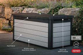 img 1 attached to Revamp Your Outdoor Space With The Keter Denali 150 Gallon Resin Deck Box - Durable Storage For Patio Furniture, Garden Tools, And Pool Toys