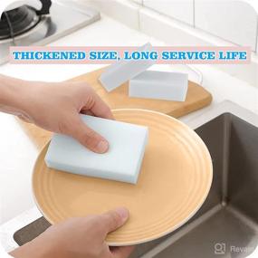 img 1 attached to 🧽 60-Pack Extra Thick and Long Lasting Melamine Cleaning Sponges - Multi-Surface Power Scrubber Foam Pads in Bulk - Bath, Tile, Floor, Wall, and Baseboard Cleaner
