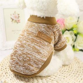 img 1 attached to 🐾 Cozy and Chic Knitwear Sweater for Small Dogs - XS Khaki