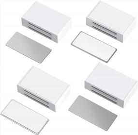 img 4 attached to Jiayi 4 Pack Magnetic Door Catch, Strong Cabinet Magnet Latch Stainless Steel Kitchen Closure For Cupboard Drawer - Adhesive White