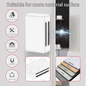 img 3 attached to Jiayi 4 Pack Magnetic Door Catch, Strong Cabinet Magnet Latch Stainless Steel Kitchen Closure For Cupboard Drawer - Adhesive White