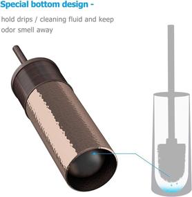 img 2 attached to 🚽 Bronze Finish Round Stainless Steel Toilet Brush Holder - nu steel TBH-SS542-17, with Plastic Liner to Prevent Dripping - Ideal for Bathroom