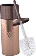 🚽 bronze finish round stainless steel toilet brush holder - nu steel tbh-ss542-17, with plastic liner to prevent dripping - ideal for bathroom logo