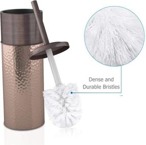 img 3 attached to 🚽 Bronze Finish Round Stainless Steel Toilet Brush Holder - nu steel TBH-SS542-17, with Plastic Liner to Prevent Dripping - Ideal for Bathroom